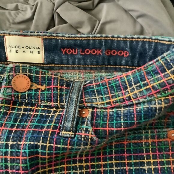 Alice Olivia Rainbow Embroided Mini Skirt - Picture 3 of 6